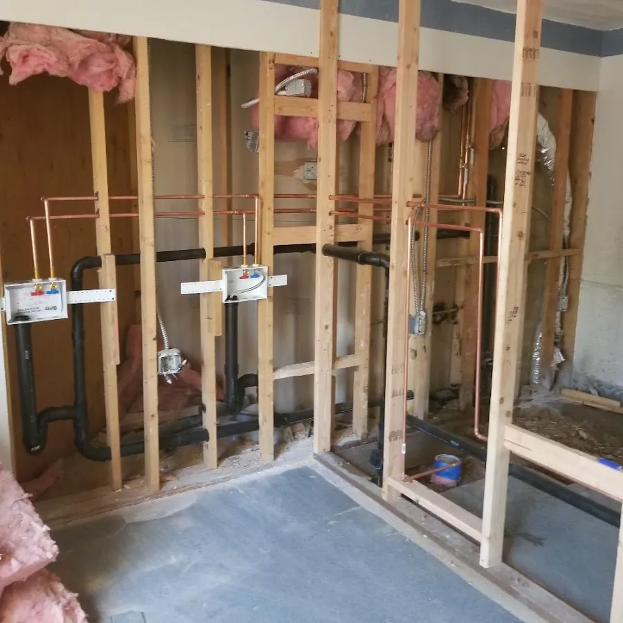 Copper pipe rough-in and plumbing installation in Easttown